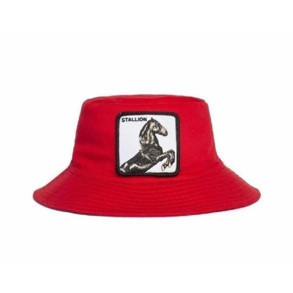 Goorin Bros.‎ Horse Stallion I'm A Little Hoarse Red Bucket Hat Men Large NWT - Picture 2 of 4